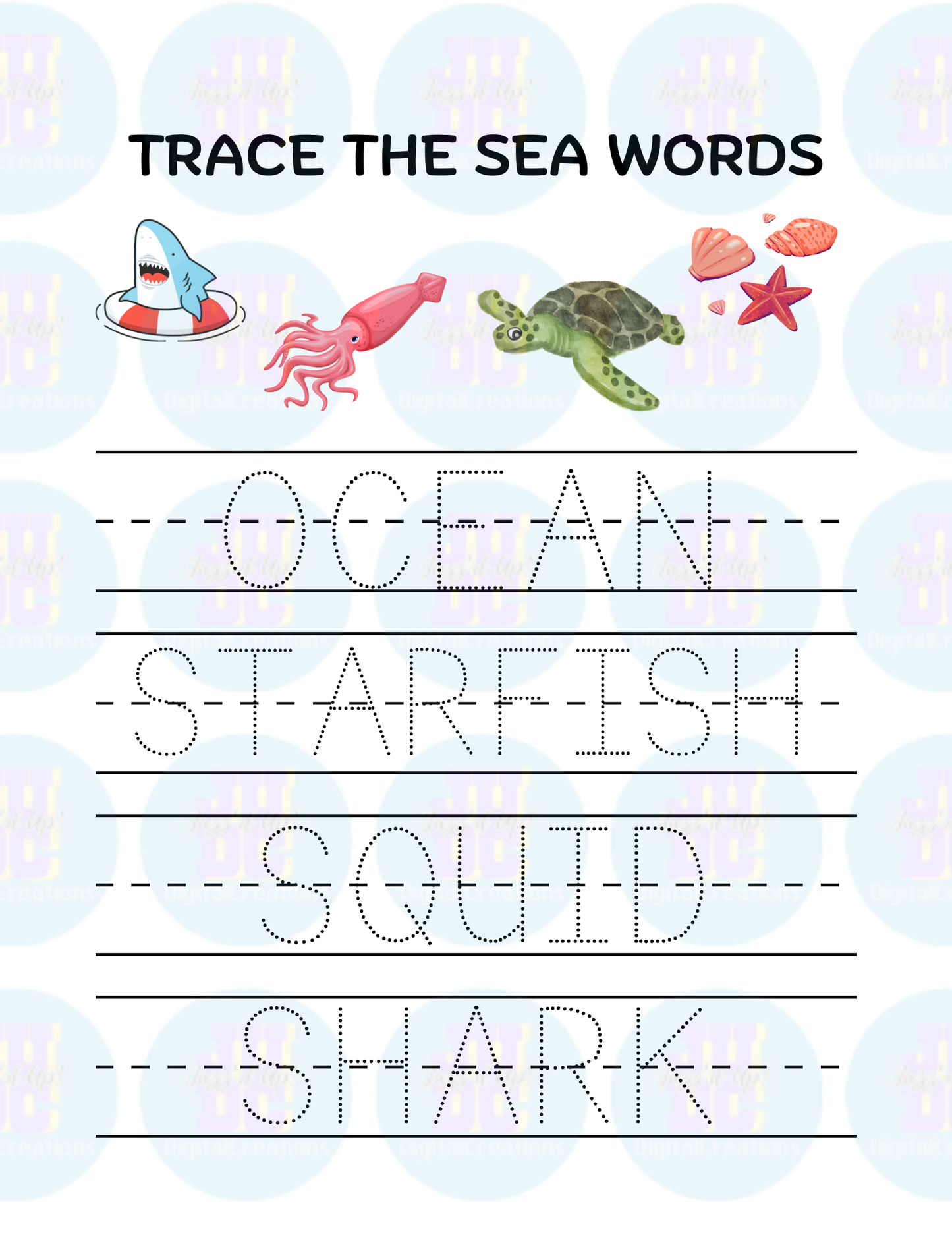 Editable Digital Activity Workbook (Under The Sea)