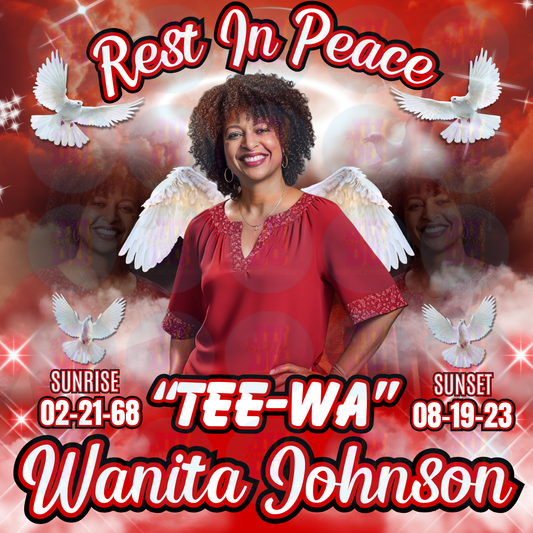 Editable Digital Memorial Red