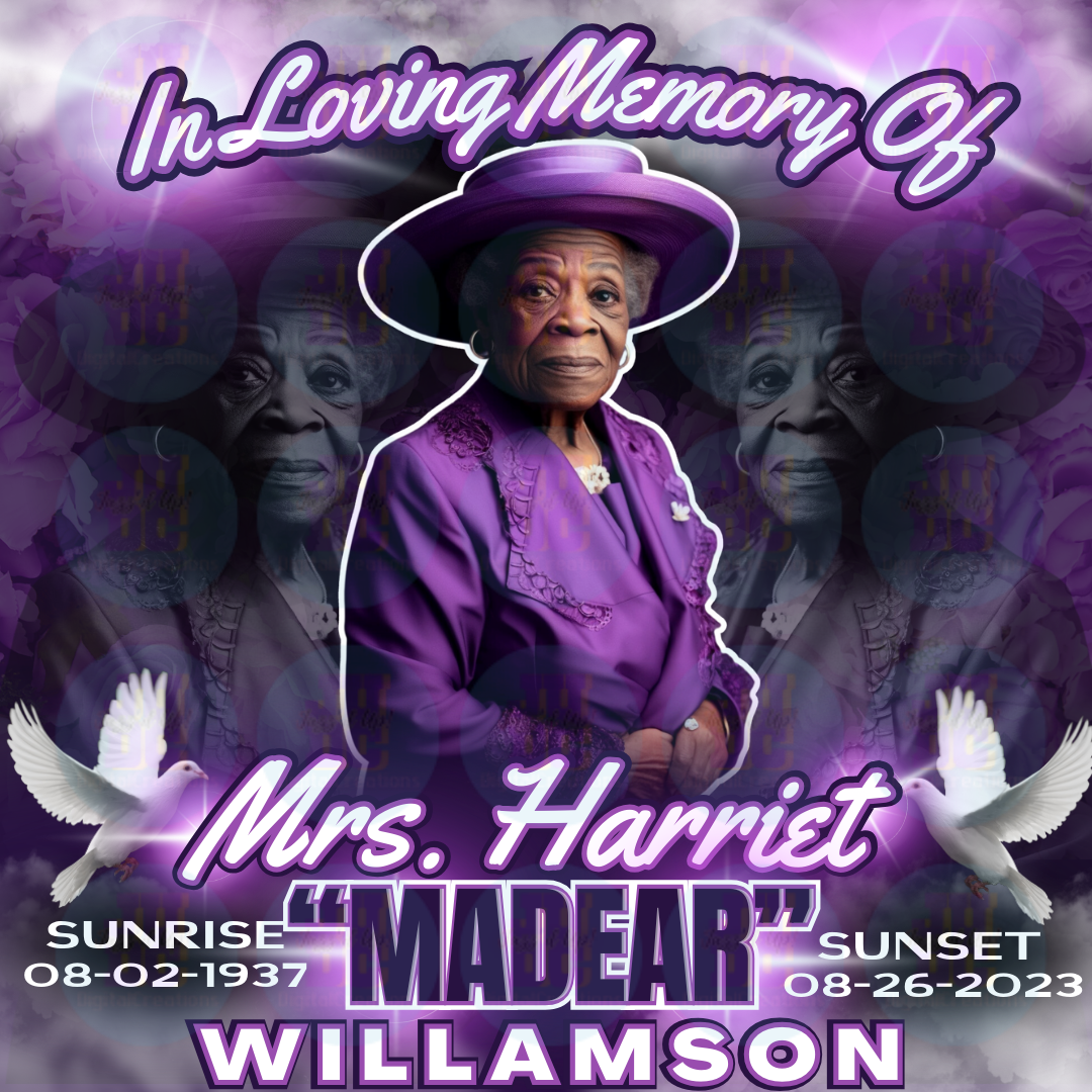 Editable Digital Memorial Purple