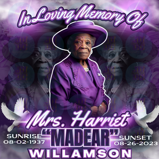 Editable Digital Memorial Purple